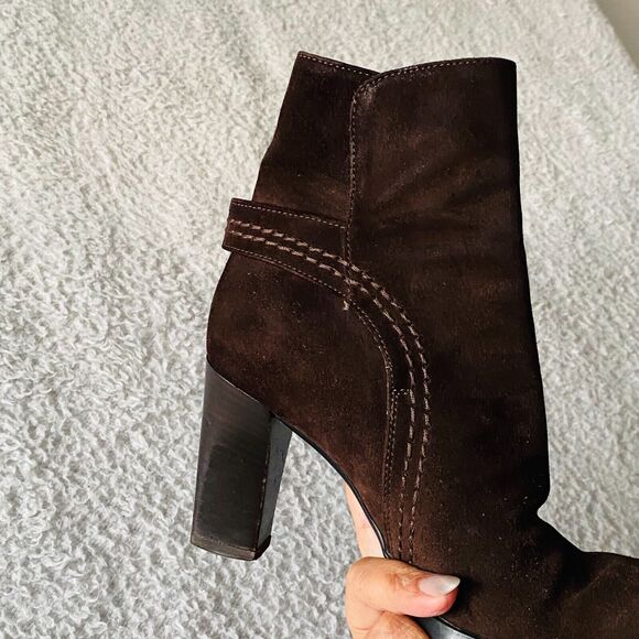 Tod’s Boots Suede Heeled Ankle Leather Brown Size 5 Made in Italy - Picture 13 of 13